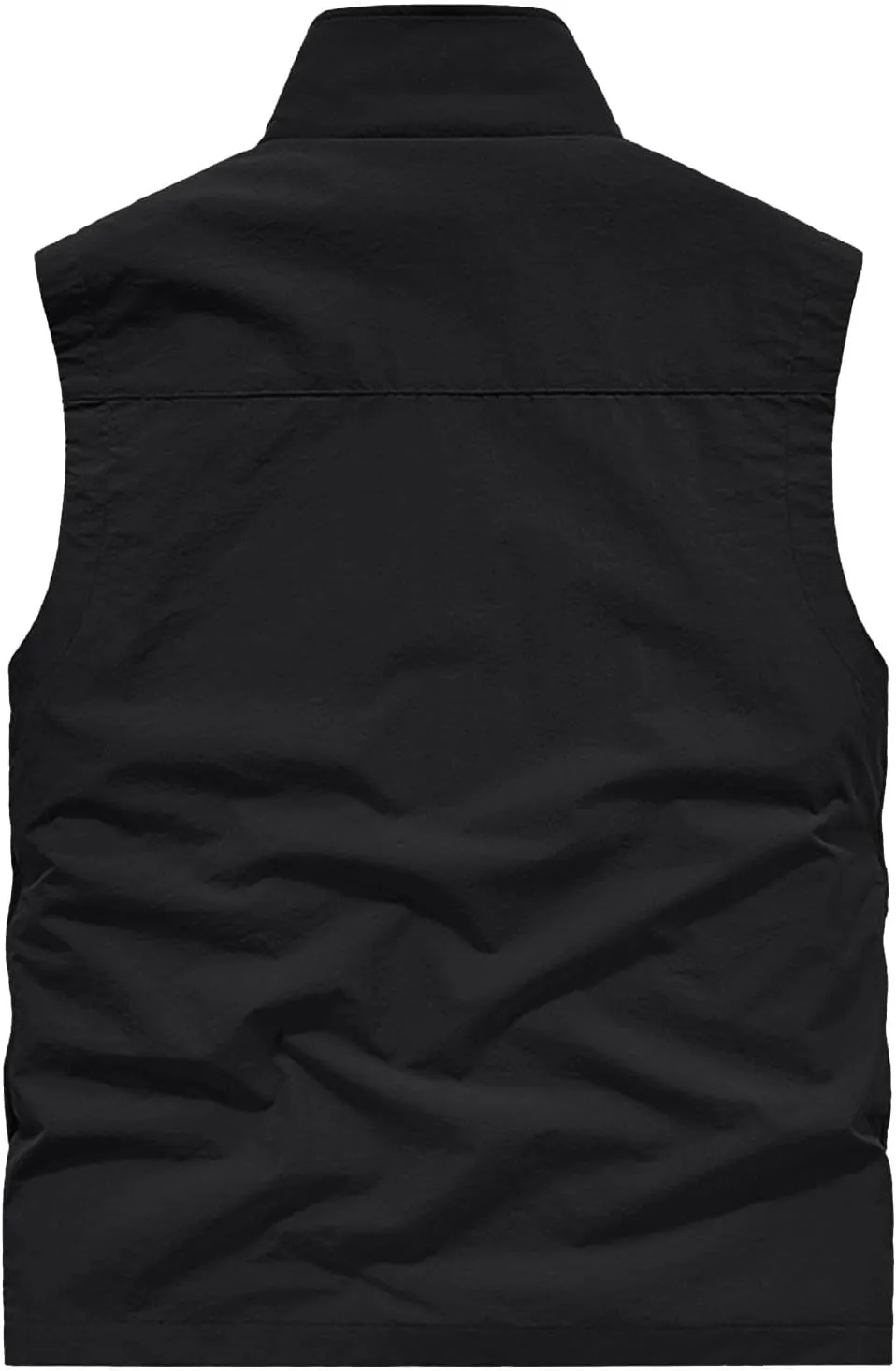 Mens Full-Zip Utility Work Vest Outdoor Sleeveless Softshell Jacket Multi-Pockets Cargo Vest for Fishing Photo Travel