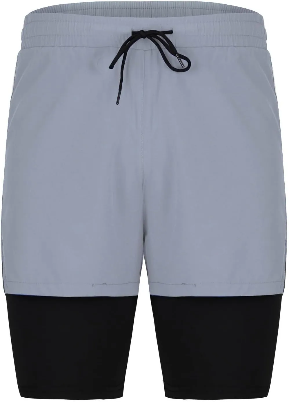 Mens Gym Shorts Stretch Performance Athletic 2 in 1 Running Shorts Quick Dry Basketball Shorts with Compression Liner