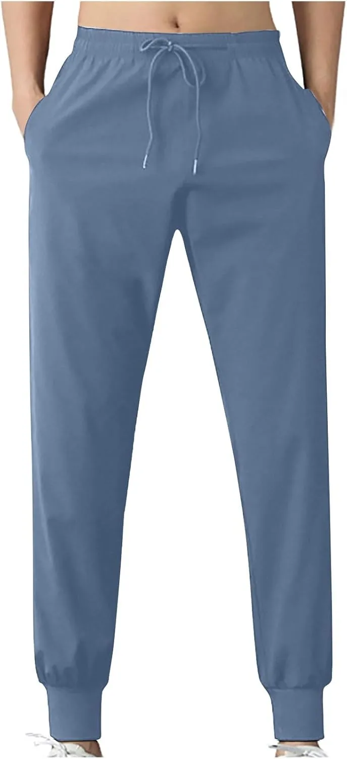 Mens Jogger Pants Golf Running Sweatpants Stylish Ice Silk Workout Pants Oversized Summer Quick Dry Tapered Pants
