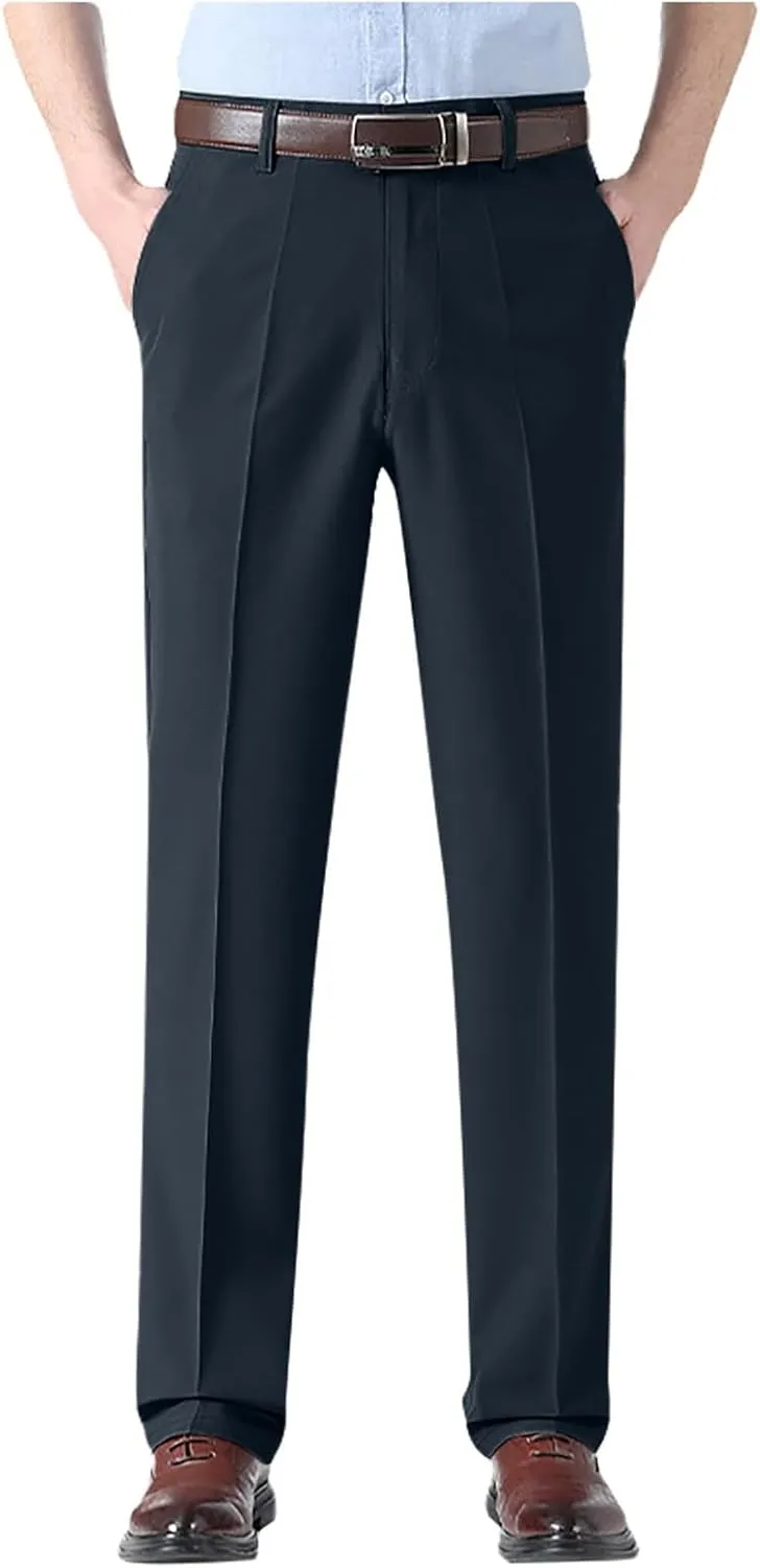 Men's Mens Solid Color Pants Simple Business Straight Suit Pants Comfortable Athletic Sport Clothes Cute Trousers