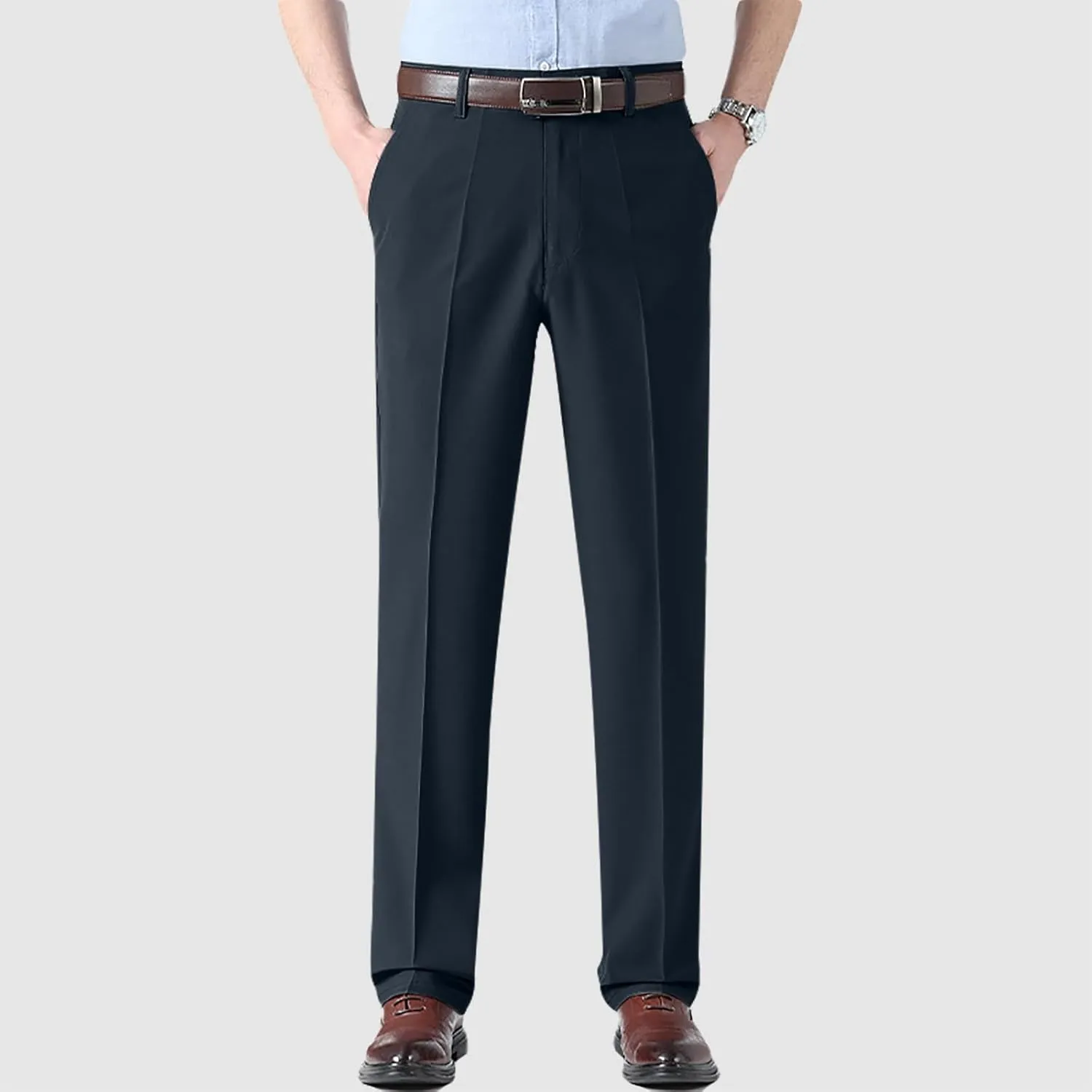 Men's Mens Solid Color Pants Simple Business Straight Suit Pants Comfortable Athletic Sport Clothes Cute Trousers