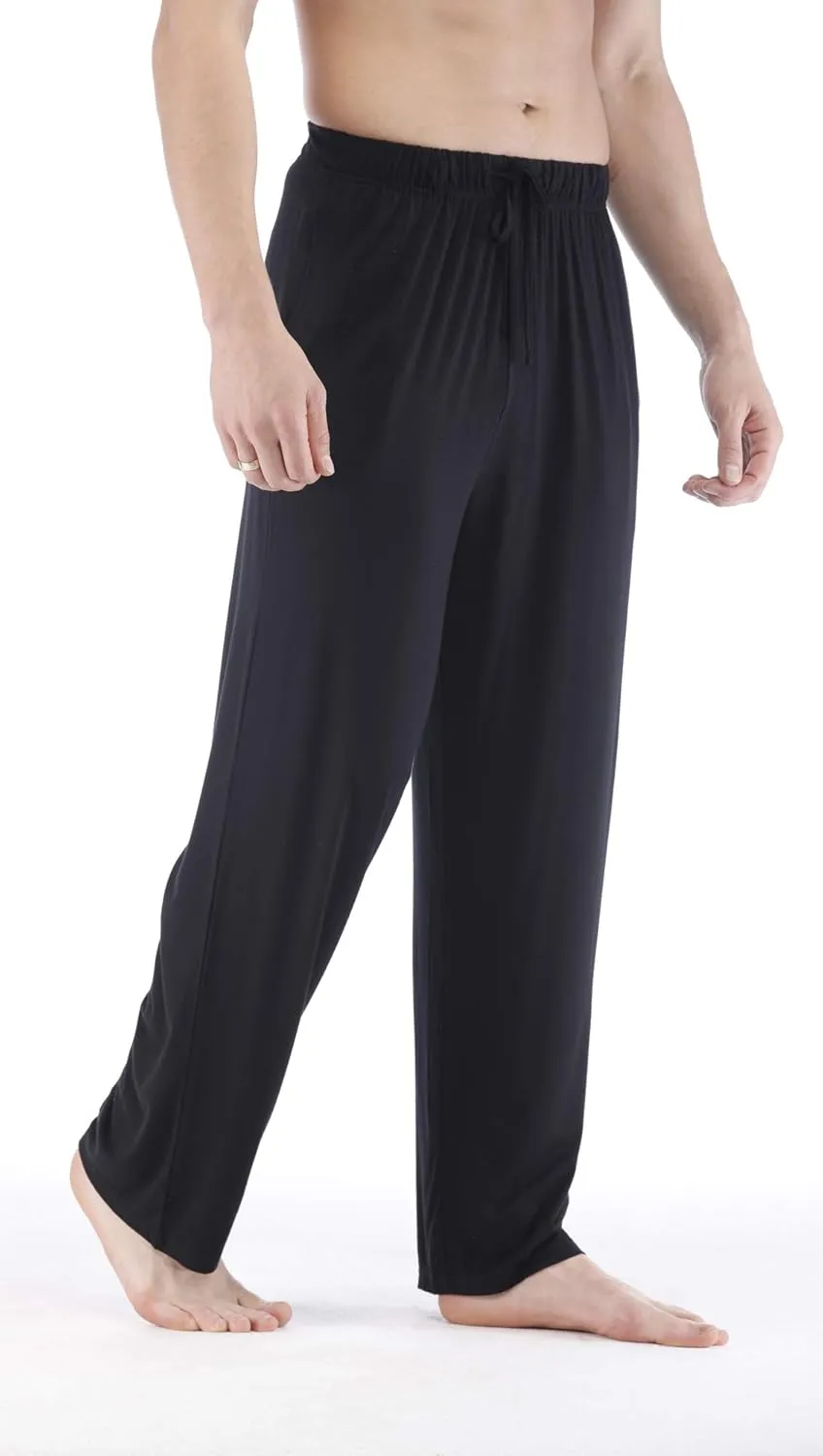 Mens Pajama Pants - Viscose Made from Bamboo, Soft Sleep Pants Comfy Drawstring Lounge Bottom with Pockets Sweatpants