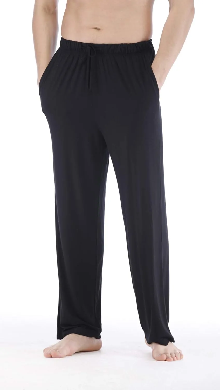 Mens Pajama Pants - Viscose Made from Bamboo, Soft Sleep Pants Comfy Drawstring Lounge Bottom with Pockets Sweatpants