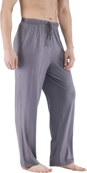 Mens Pajama Pants - Viscose Made from Bamboo, Soft Sleep Pants Comfy Drawstring Lounge Bottom with Pockets Sweatpants