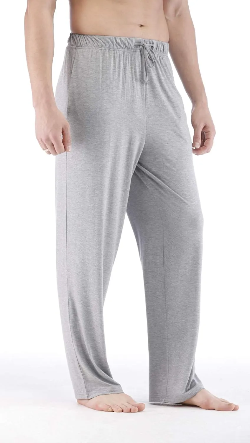 Mens Pajama Pants - Viscose Made from Bamboo, Soft Sleep Pants Comfy Drawstring Lounge Bottom with Pockets Sweatpants