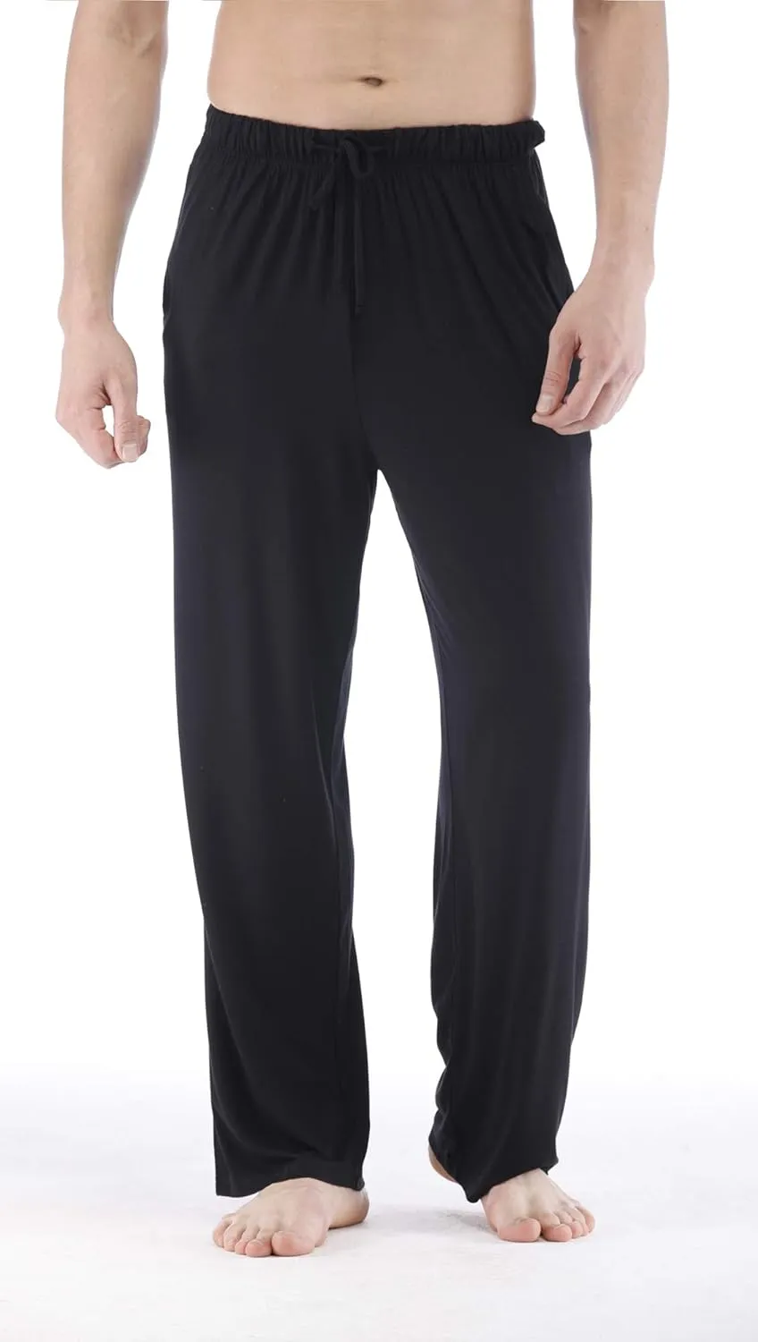 Mens Pajama Pants - Viscose Made from Bamboo, Soft Sleep Pants Comfy Drawstring Lounge Bottom with Pockets Sweatpants