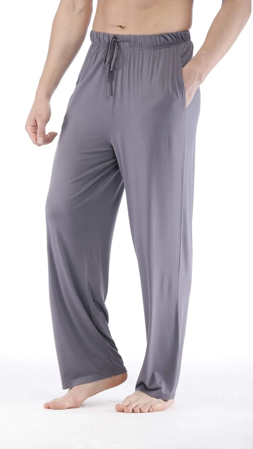 Mens Pajama Pants - Viscose Made from Bamboo, Soft Sleep Pants Comfy Drawstring Lounge Bottom with Pockets Sweatpants