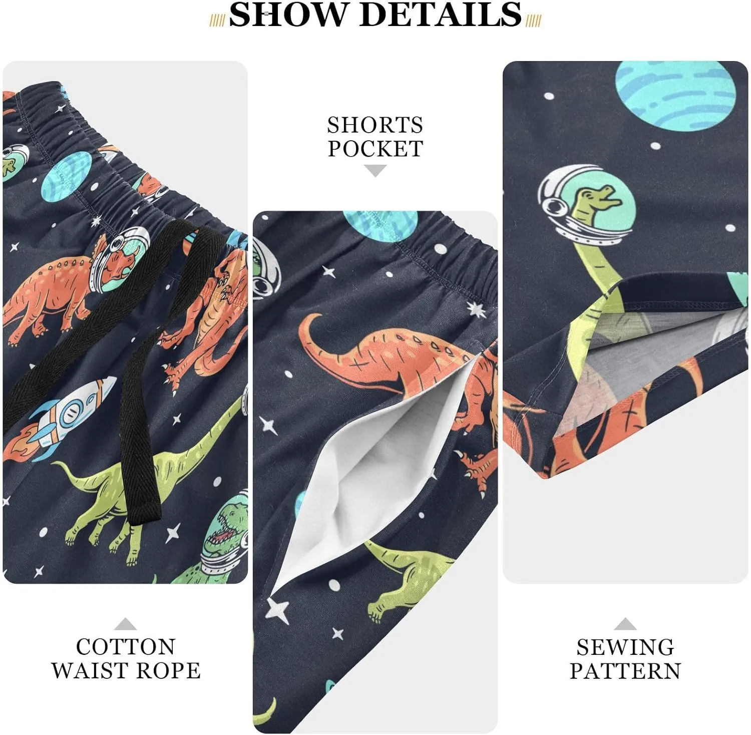 Men's Pajama Shorts Cartoon Snowman Sleep Shorts for Men Pajama Bottom Pants with Drawstring & Pockets S
