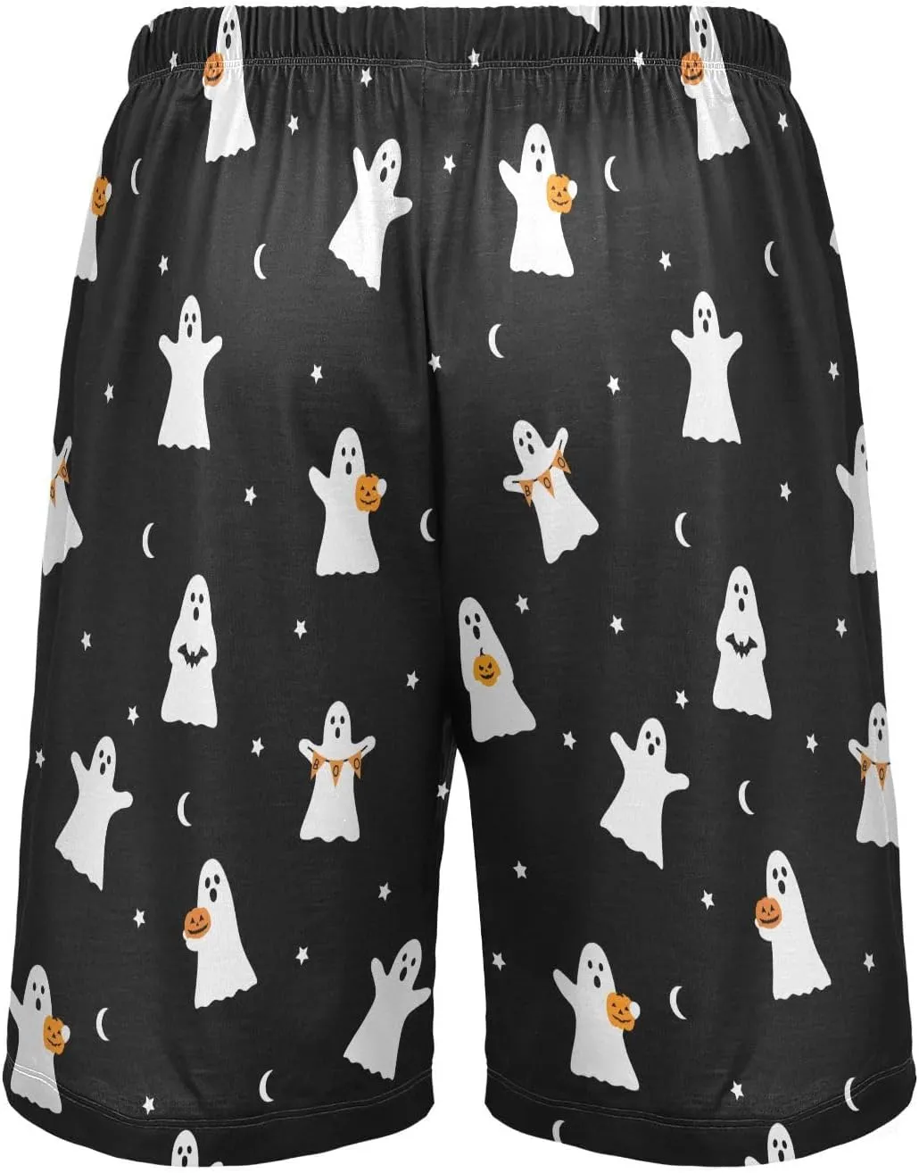 Men's Pajama Shorts Cartoon Snowman Sleep Shorts for Men Pajama Bottom Pants with Drawstring & Pockets S