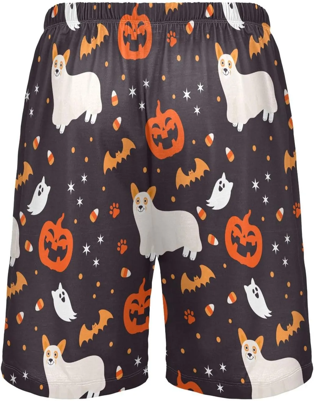 Men's Pajama Shorts Cartoon Snowman Sleep Shorts for Men Pajama Bottom Pants with Drawstring & Pockets S