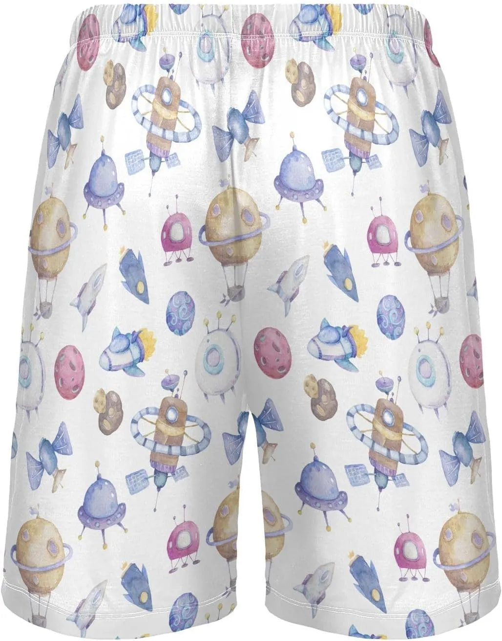 Men's Pajama Shorts Cartoon Snowman Sleep Shorts for Men Pajama Bottom Pants with Drawstring & Pockets S