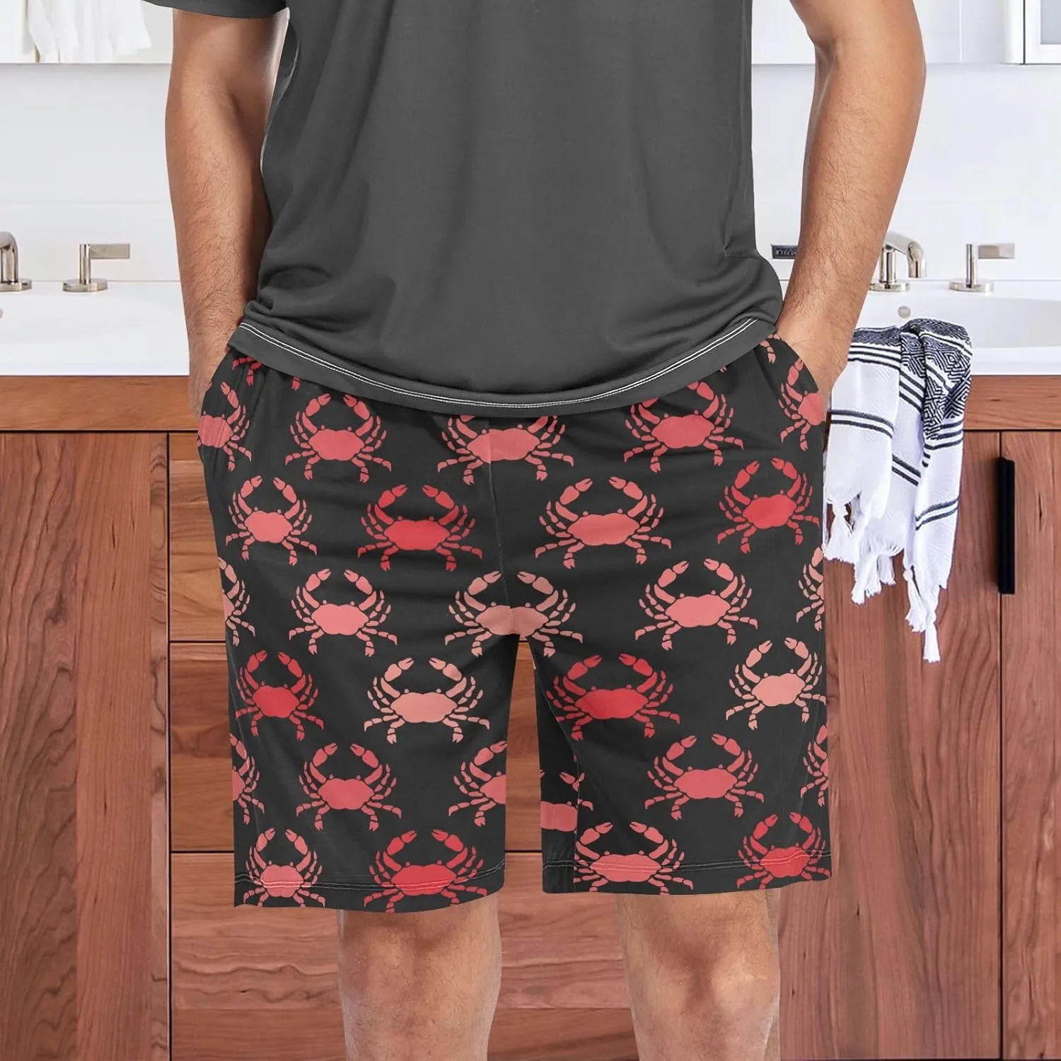 Men's Pajama Shorts Siamese Cats Sleep Shorts for Men Pajama Bottom Pants S