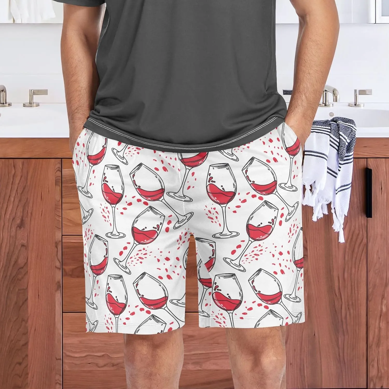 Men's Pajama Shorts Siamese Cats Sleep Shorts for Men Pajama Bottom Pants S