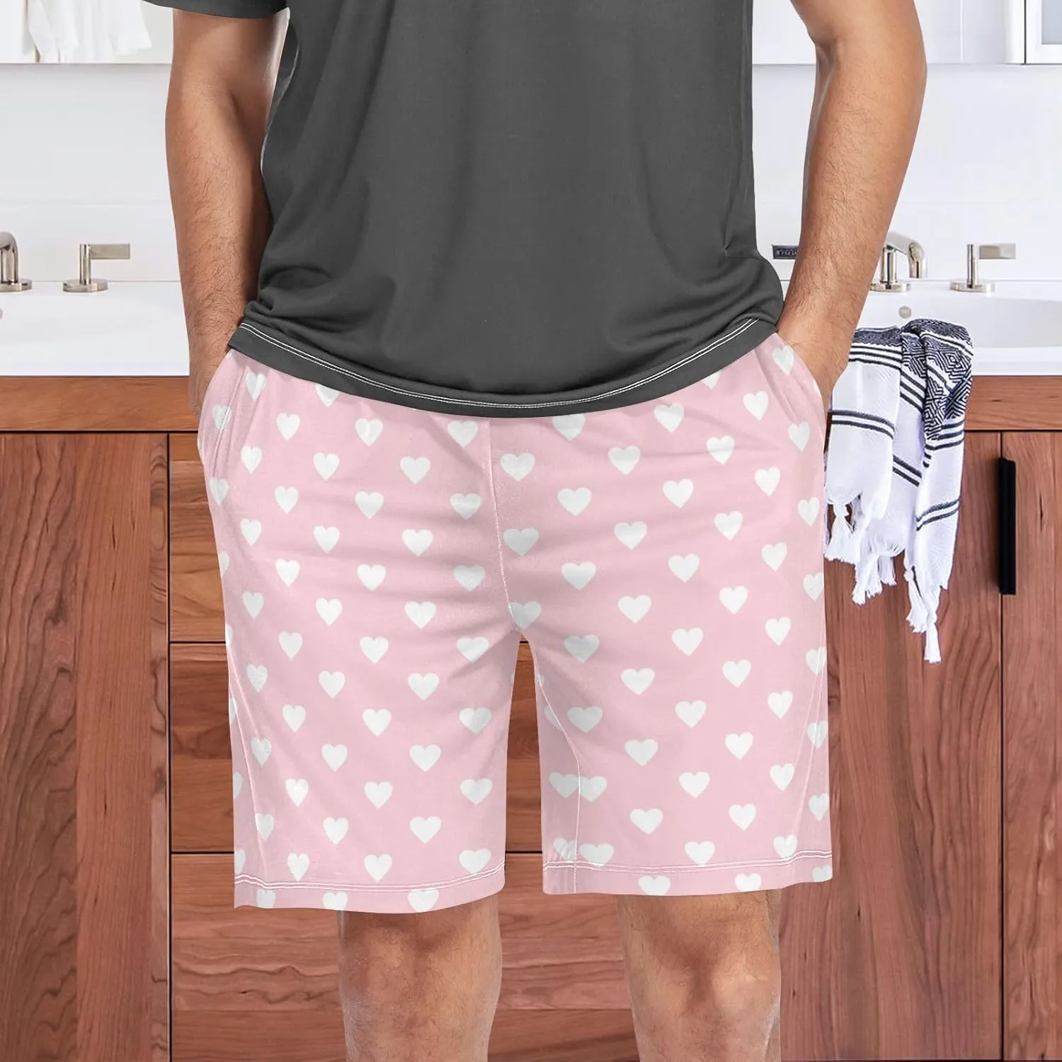 Men's Pajama Shorts Siamese Cats Sleep Shorts for Men Pajama Bottom Pants S