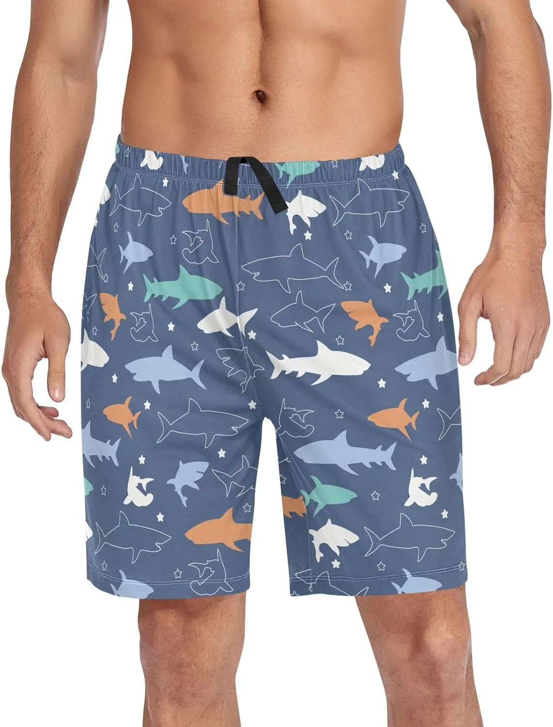 Men's Pajama Shorts Siamese Cats Sleep Shorts for Men Pajama Bottom Pants S