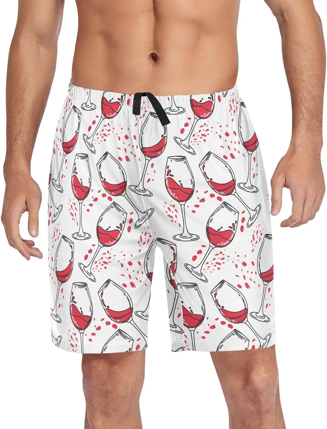 Men's Pajama Shorts Siamese Cats Sleep Shorts for Men Pajama Bottom Pants S