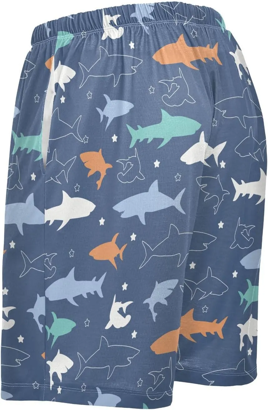Men's Pajama Shorts Siamese Cats Sleep Shorts for Men Pajama Bottom Pants S
