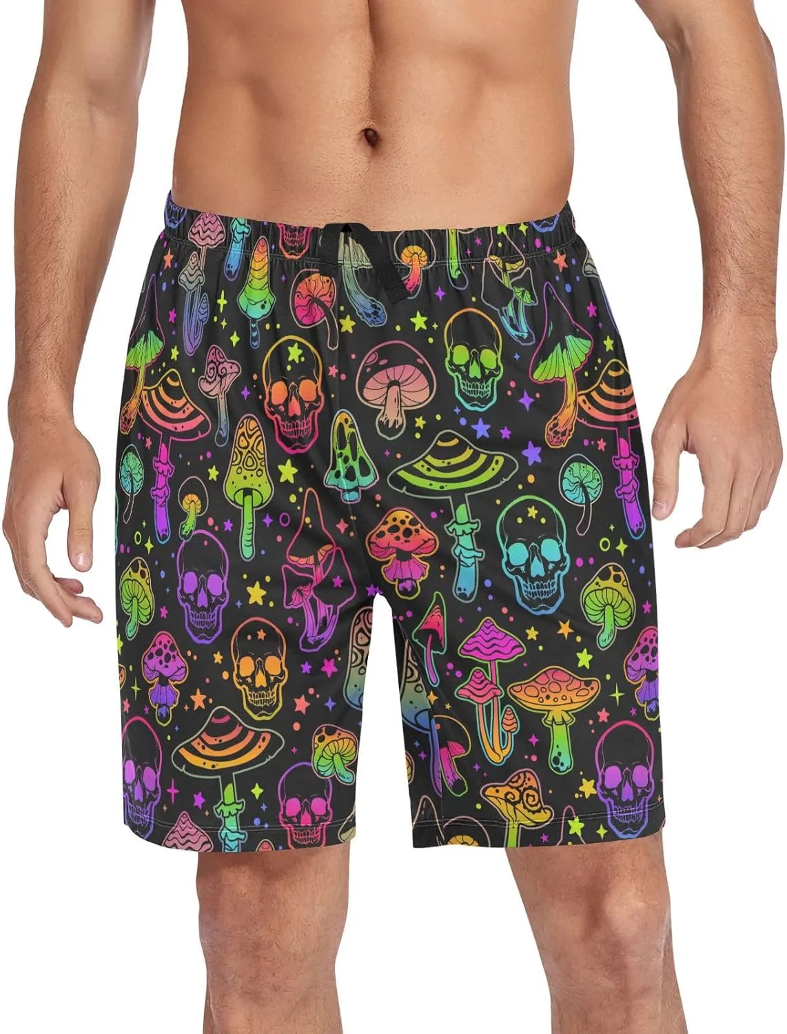 Men's Pajama Shorts Sleep Shorts Soft Comfy Lounge Pjs Bottoms Pajama Pants with Pockets