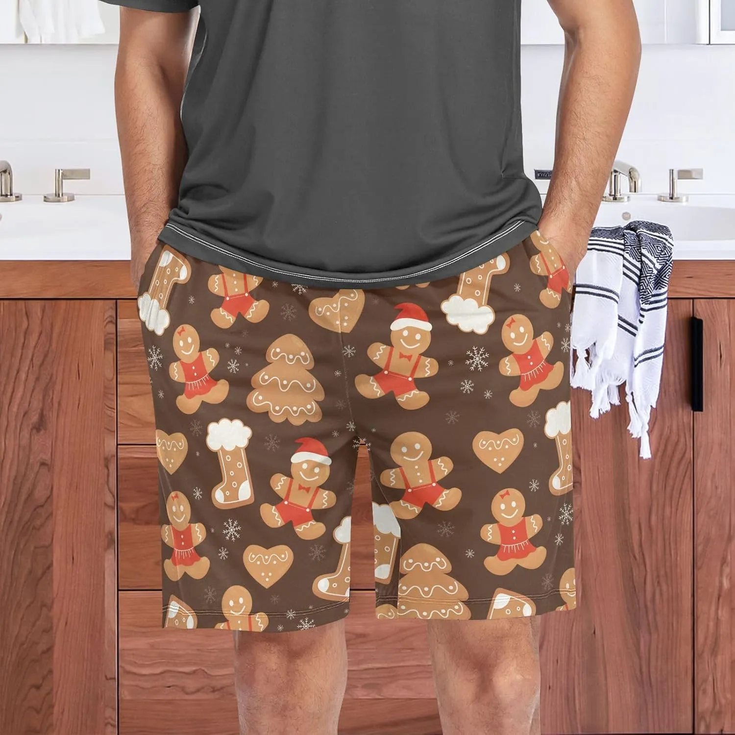 Men's Pajama Shorts Sleep Shorts Soft Comfy Lounge Pjs Bottoms Pajama Pants with Pockets