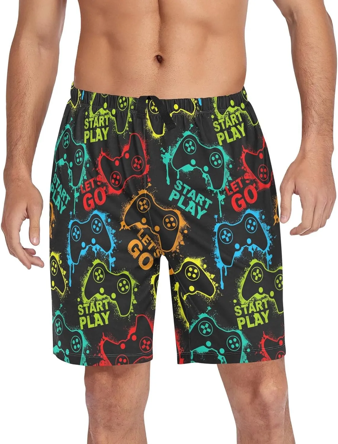 Men's Pajama Shorts Sleep Shorts Soft Comfy Lounge Pjs Bottoms Pajama Pants with Pockets
