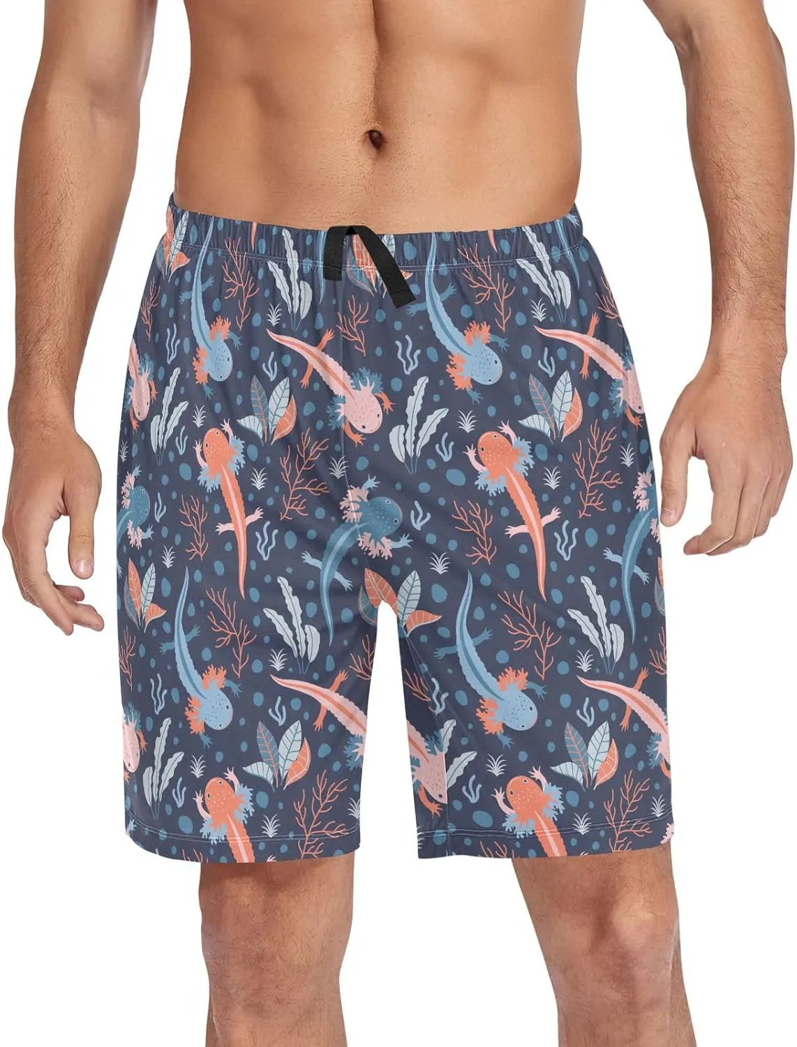 Men's Pajama Shorts Sleep Shorts Soft Comfy Lounge Pjs Bottoms Pajama Pants with Pockets