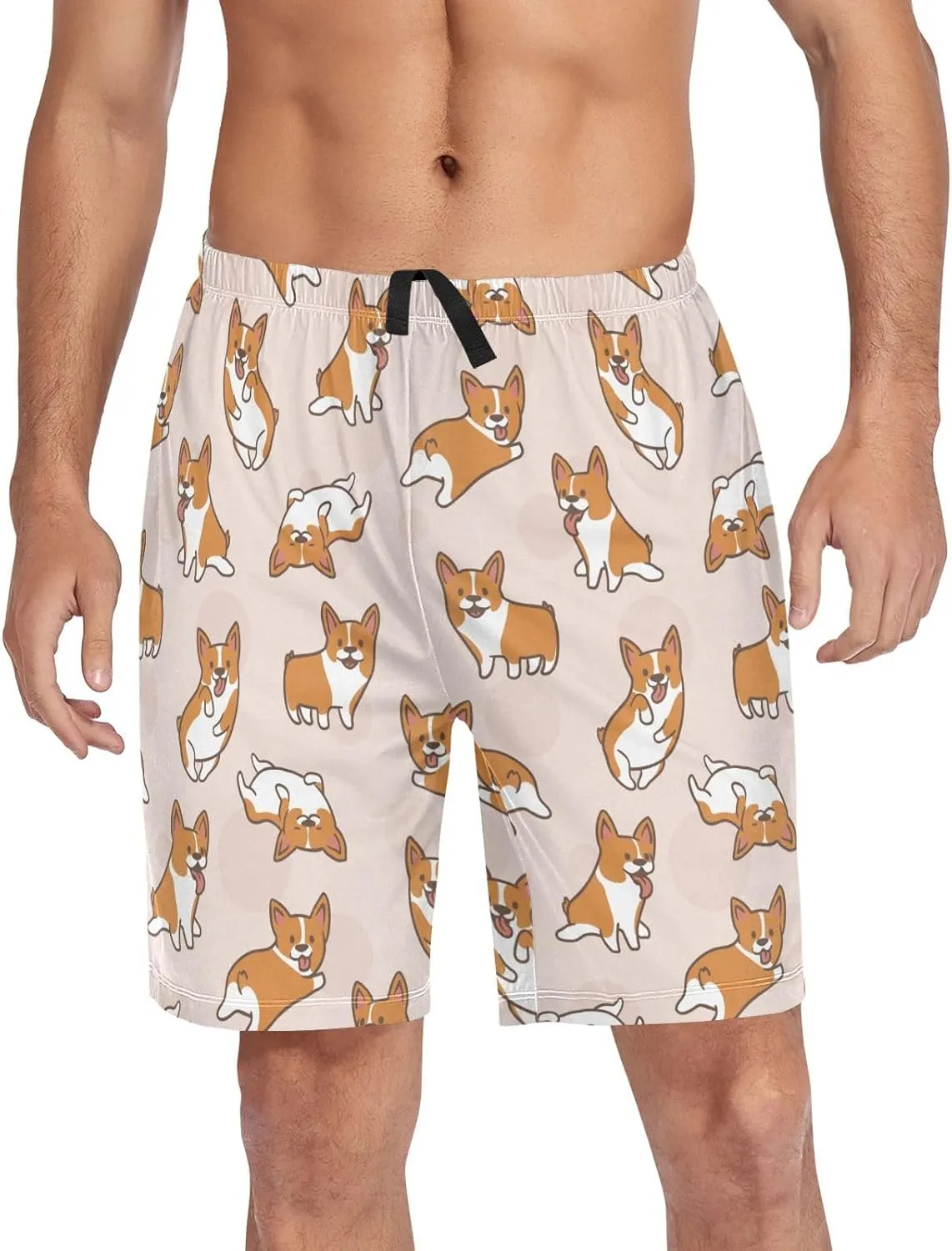 Men's Pajama Shorts Sleep Shorts Soft Comfy Lounge Pjs Bottoms Pajama Pants with Pockets