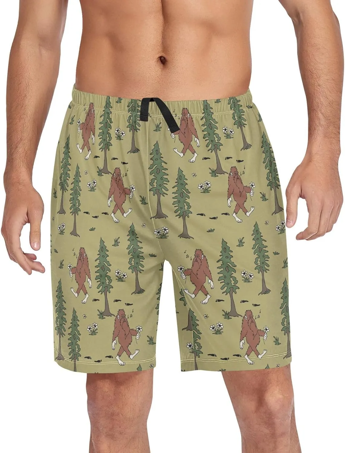 Men's Pajama Shorts Sleep Shorts Soft Comfy Lounge Pjs Bottoms Pajama Pants with Pockets