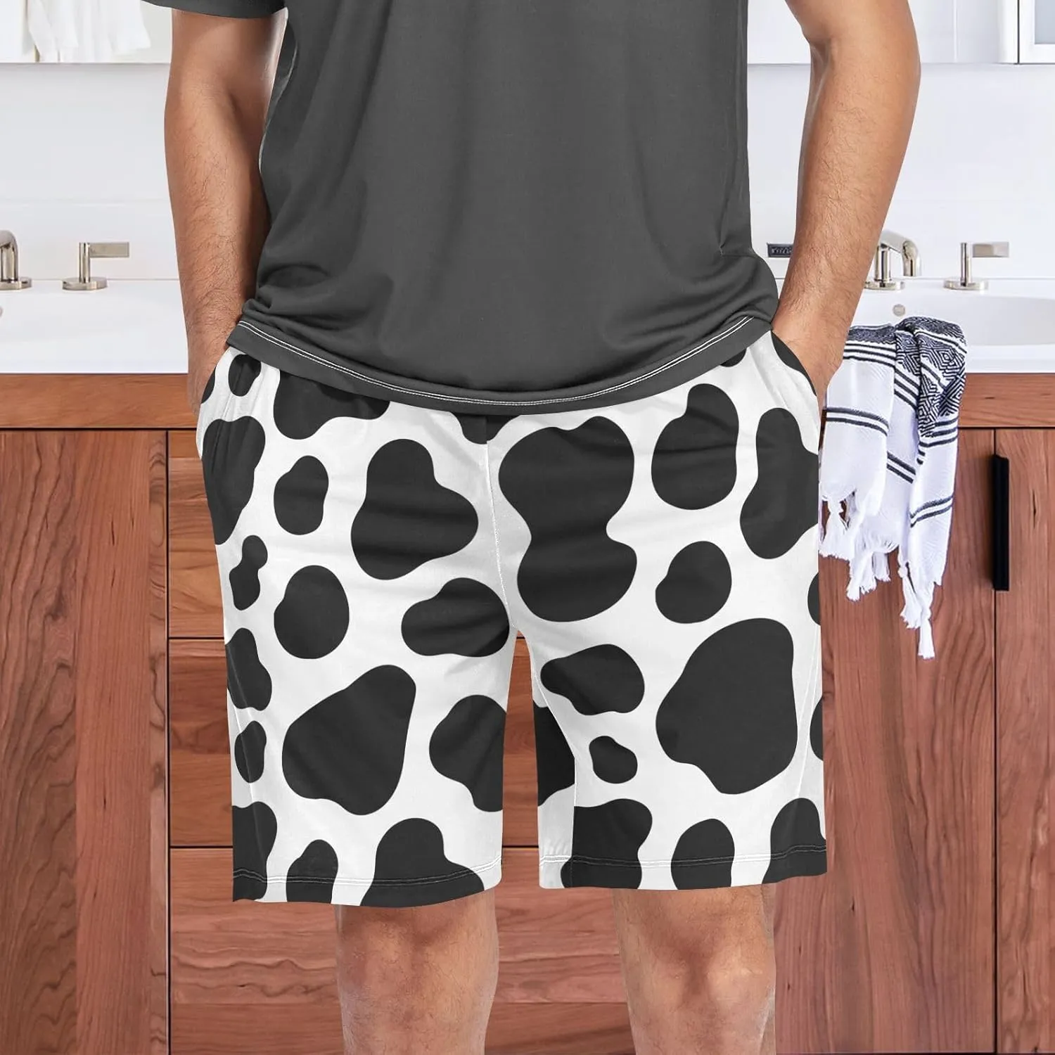 Men's Pajama Shorts Sleep Shorts Soft Comfy Lounge Pjs Bottoms Pajama Pants with Pockets