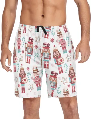 Men's Pajama Shorts Sleep Shorts Soft Comfy Lounge Pjs Bottoms Pajama Pants with Pockets
