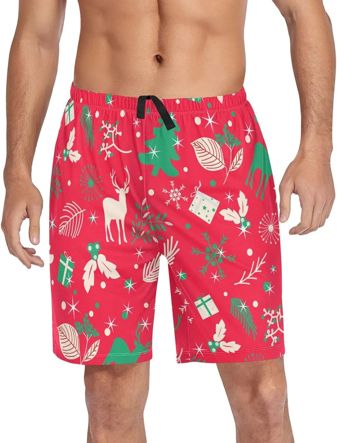 Men's Pajama Shorts Sleep Shorts Soft Comfy Lounge Pjs Bottoms Pajama Pants with Pockets
