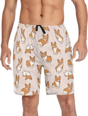 Men's Pajama Shorts Sleep Shorts Soft Comfy Lounge Pjs Bottoms Pajama Pants with Pockets