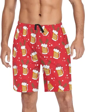 Men's Pajama Shorts Sleep Shorts Soft Comfy Lounge Pjs Bottoms Pajama Pants with Pockets