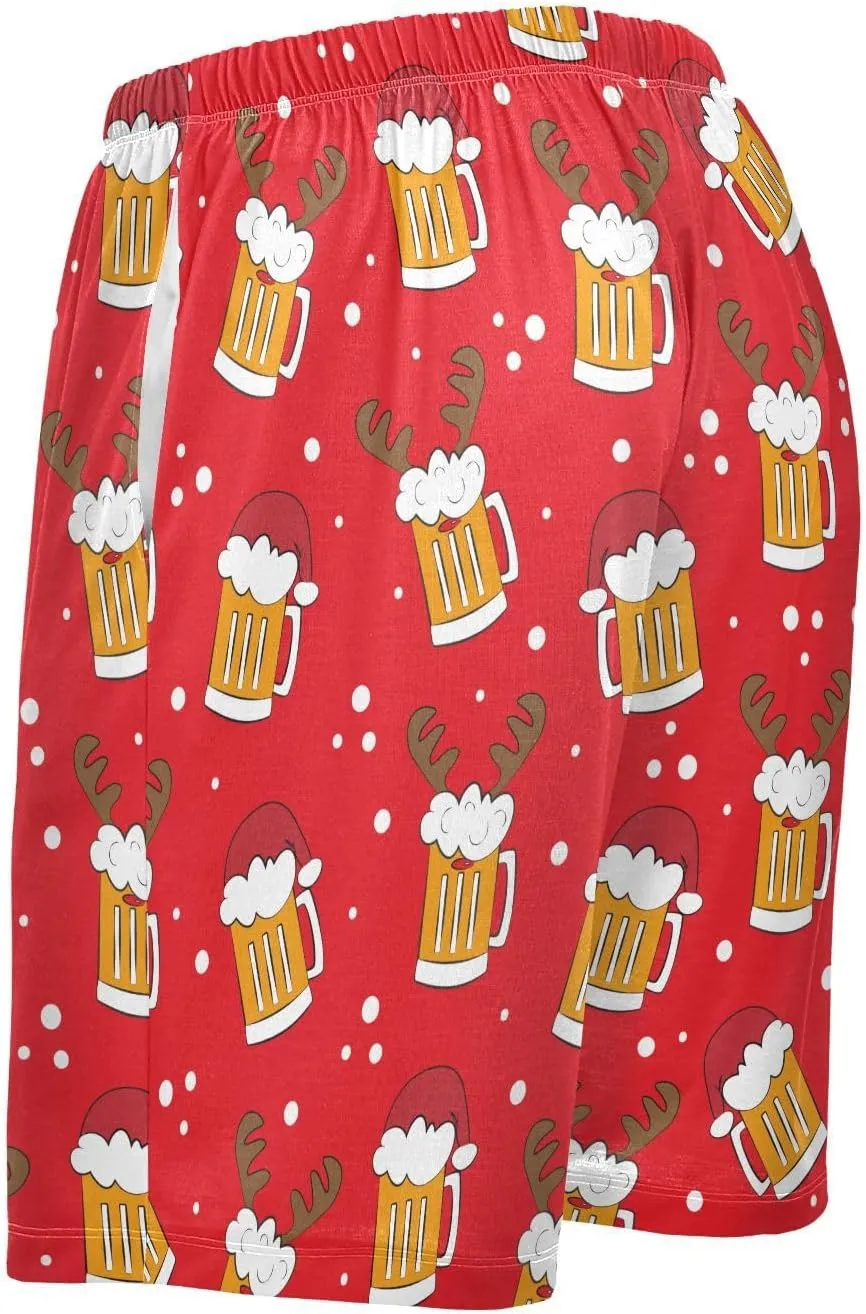 Men's Pajama Shorts Sleep Shorts Soft Comfy Lounge Pjs Bottoms Pajama Pants with Pockets