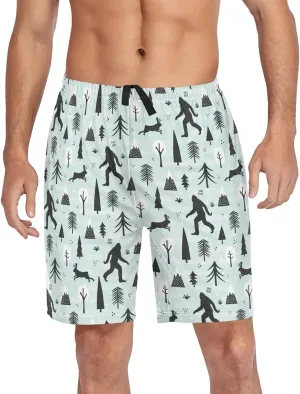 Men's Pajama Shorts Sleep Shorts Soft Comfy Lounge Pjs Bottoms Pajama Pants with Pockets