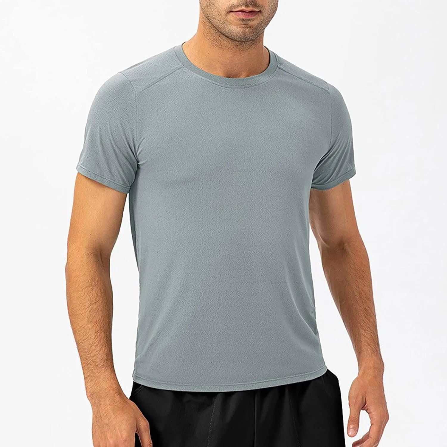 Men's Quick Dry Workout Gym Short Sleeve T Shirt Moisture Wicking Active Athletic Performance Running Tees Shirts