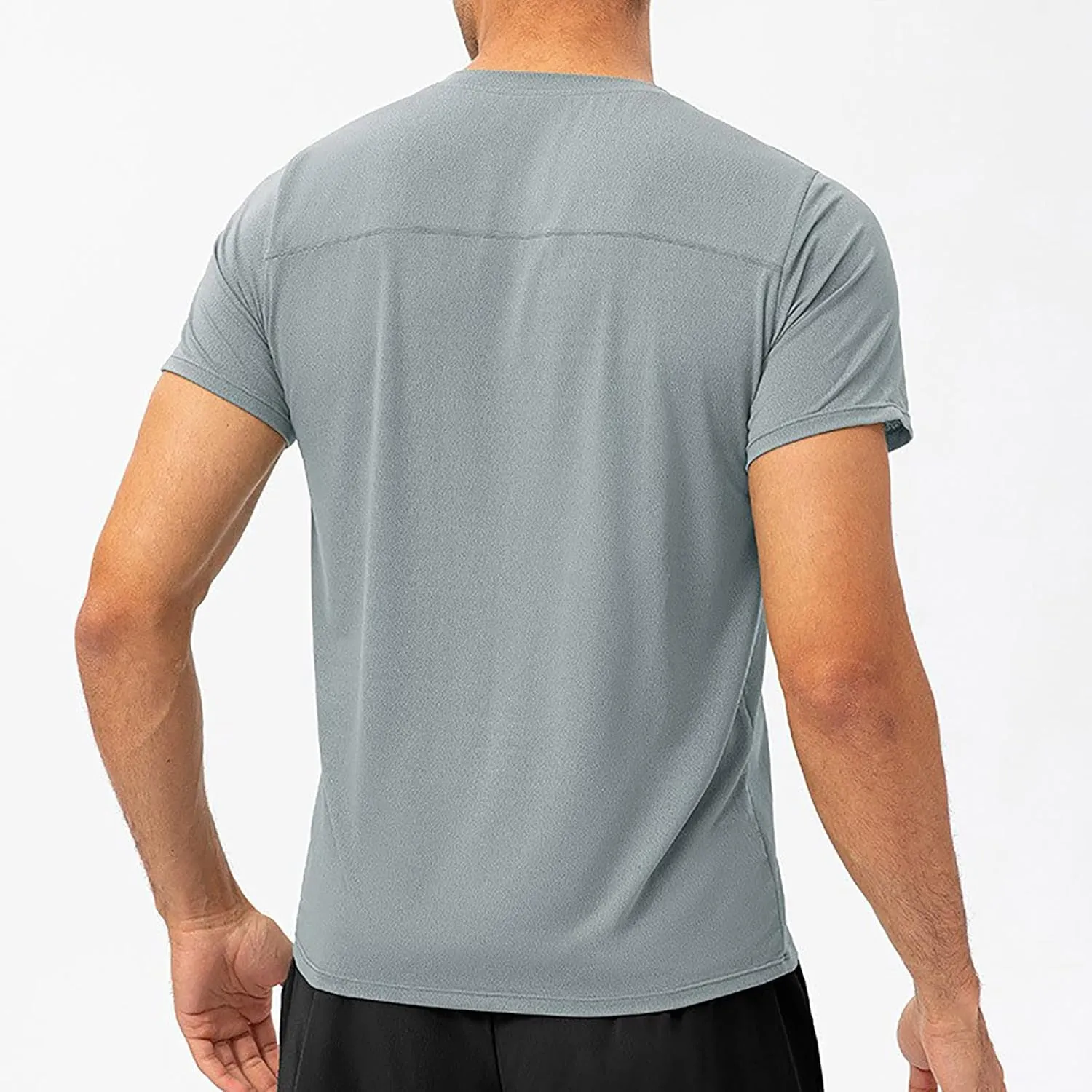 Men's Quick Dry Workout Gym Short Sleeve T Shirt Moisture Wicking Active Athletic Performance Running Tees Shirts