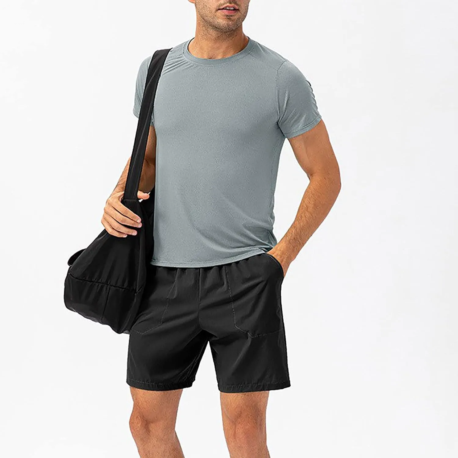 Men's Quick Dry Workout Gym Short Sleeve T Shirt Moisture Wicking Active Athletic Performance Running Tees Shirts