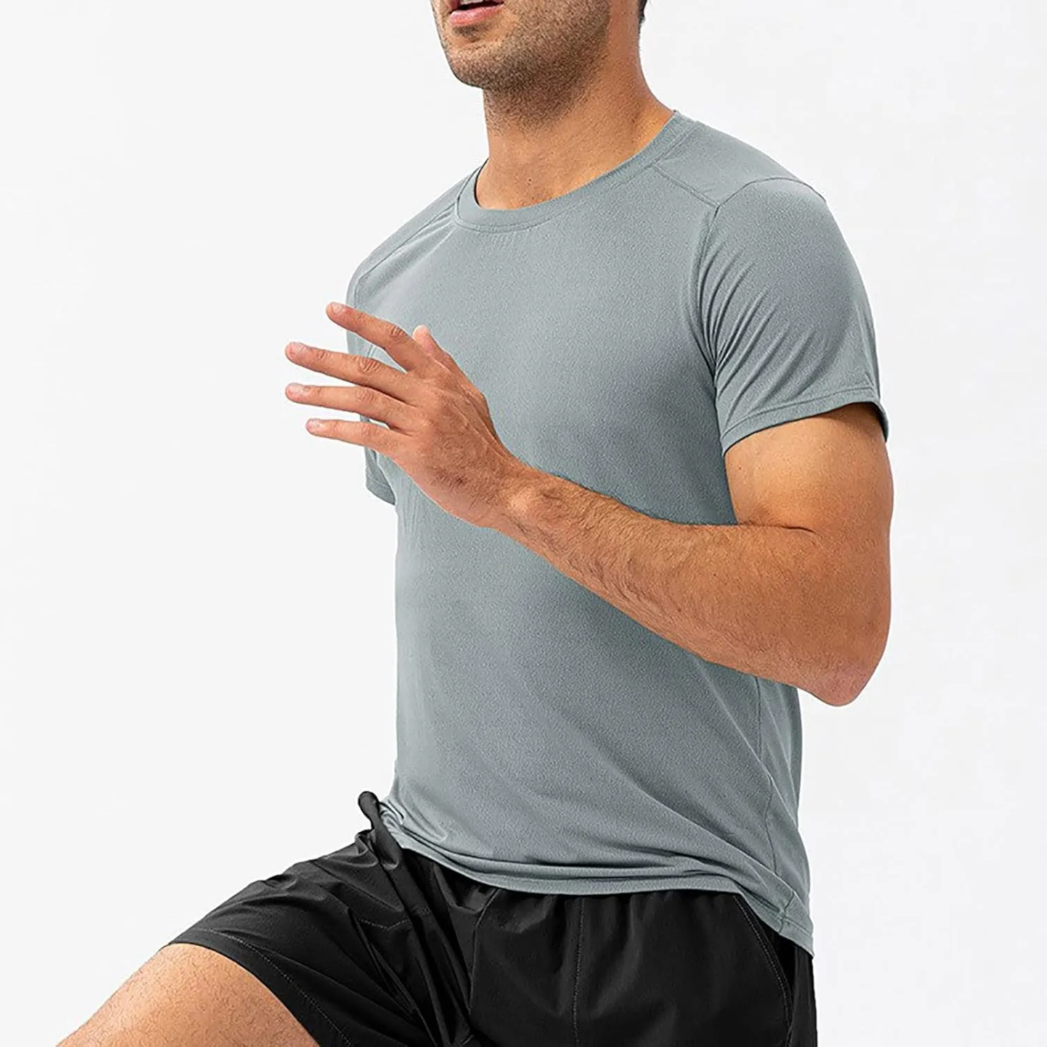Men's Quick Dry Workout Gym Short Sleeve T Shirt Moisture Wicking Active Athletic Performance Running Tees Shirts
