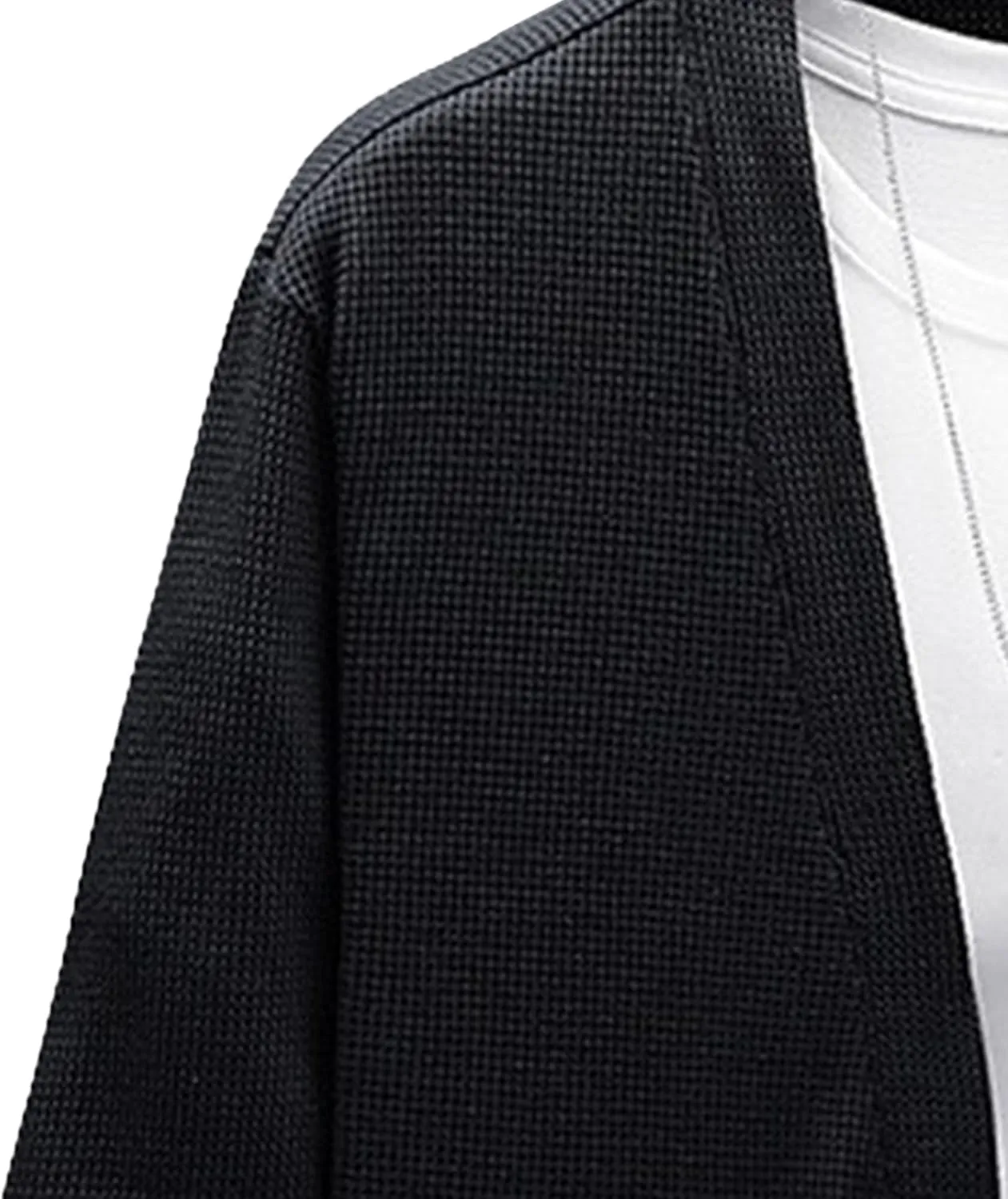Men's Relaxed Fit Shawl Collar Sweater Button Down Open Front Sweater Cardigan Knit Sweaters with Pockets