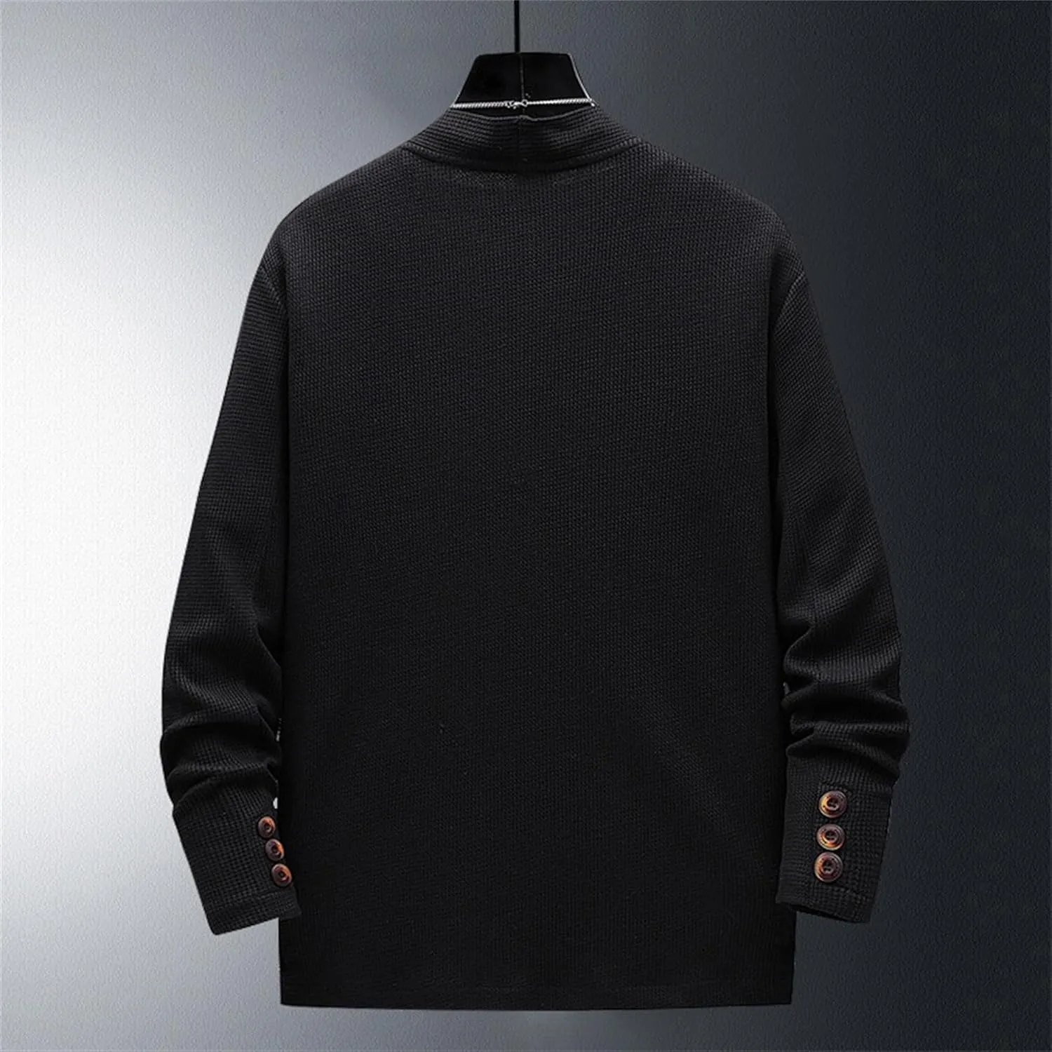 Men's Relaxed Fit Shawl Collar Sweater Button Down Open Front Sweater Cardigan Knit Sweaters with Pockets