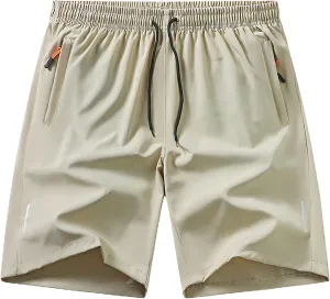 Men's Shorts Casual Straight Leg Casual Loose Fit Outdoor Lightweight Shorts Relaxed Beach Summer Zipper High Waisted Shorts
