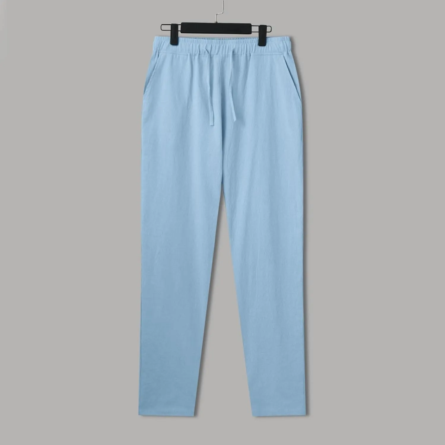 Men's Slim Leg Pants Summer Elastic Waist Fit Comfortable Leisure Style Summer Comfy Fashion Trendy Trousers