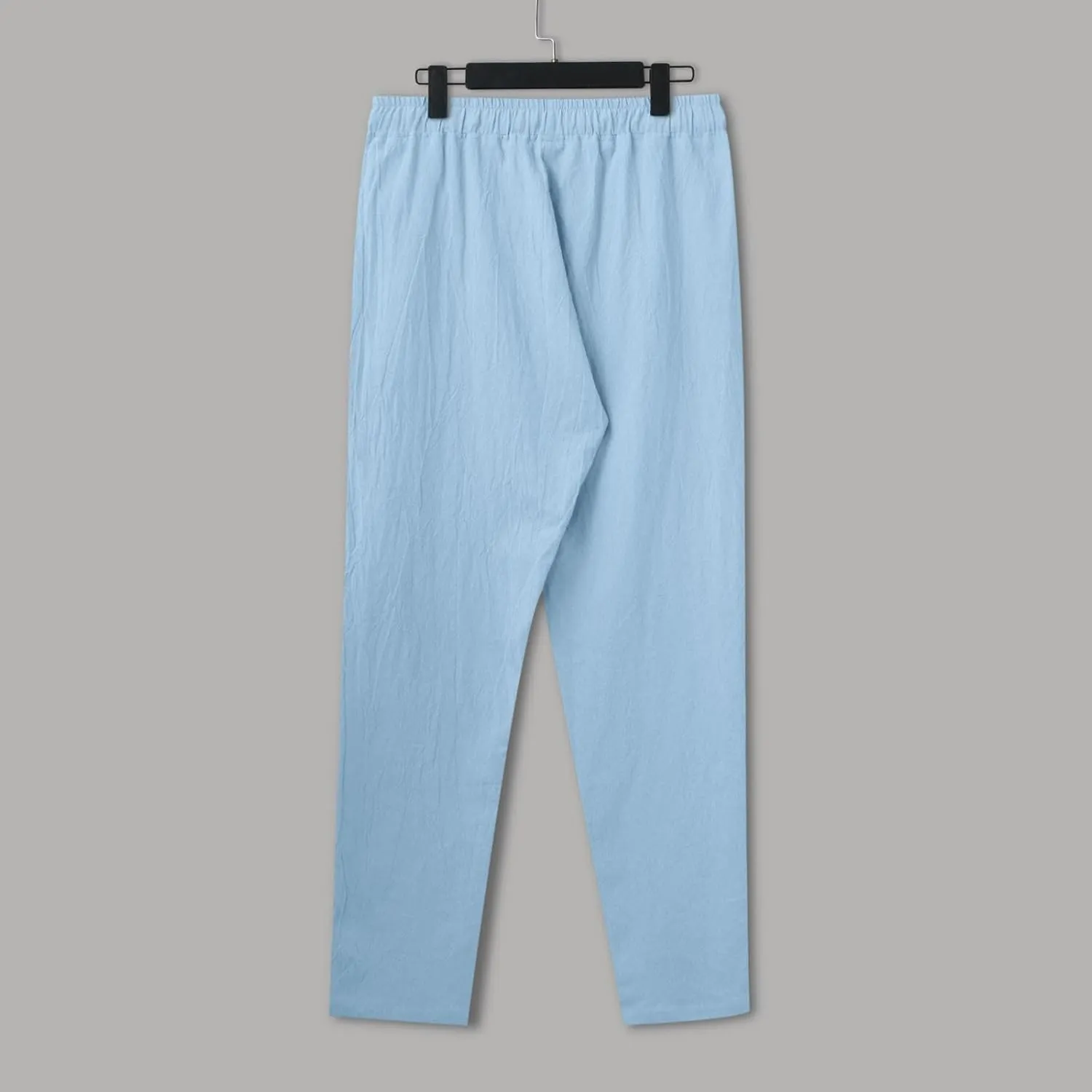 Men's Slim Leg Pants Summer Elastic Waist Fit Comfortable Leisure Style Summer Comfy Fashion Trendy Trousers