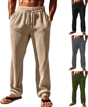 Mens Stretch Pants Relaxed Fit Breathable Sweatpants 2025 Trendy Workout Trousers Casual Drawstring Elastic Waist