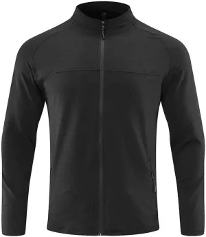 Men's Stretchy Quick Dry Running Sport Jacket w Zipper Pockets Full Zip Workout Athletic Fitness Jackets for Training