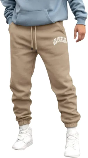 Mens Sweatpants 3D Printed Elastic Waist Casual Heavyweight Warmth Trendy Pants Outdoor Training Trousers with Pockets