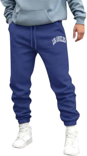 Mens Sweatpants 3D Printed Elastic Waist Casual Heavyweight Warmth Trendy Pants Outdoor Training Trousers with Pockets