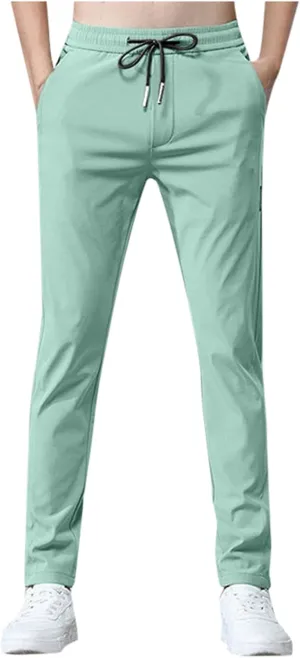 Men's Sweatpants Summer Drawstring Elastic Waist Fit Pockets Breathable Soft Fit Sport Clothes Fresh Joggers
