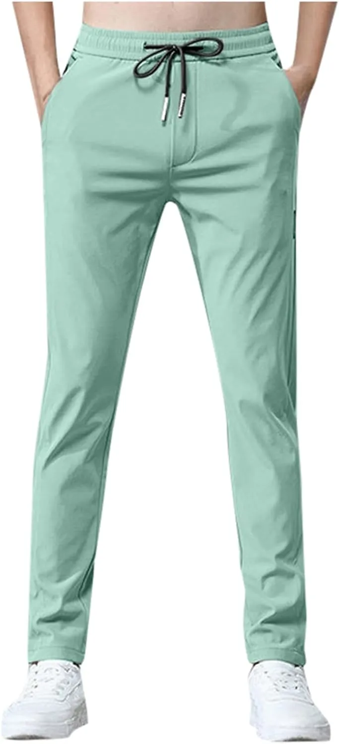 Men's Sweatpants Summer Drawstring Elastic Waist Fit Pockets Breathable Soft Fit Sport Clothes Fresh Joggers