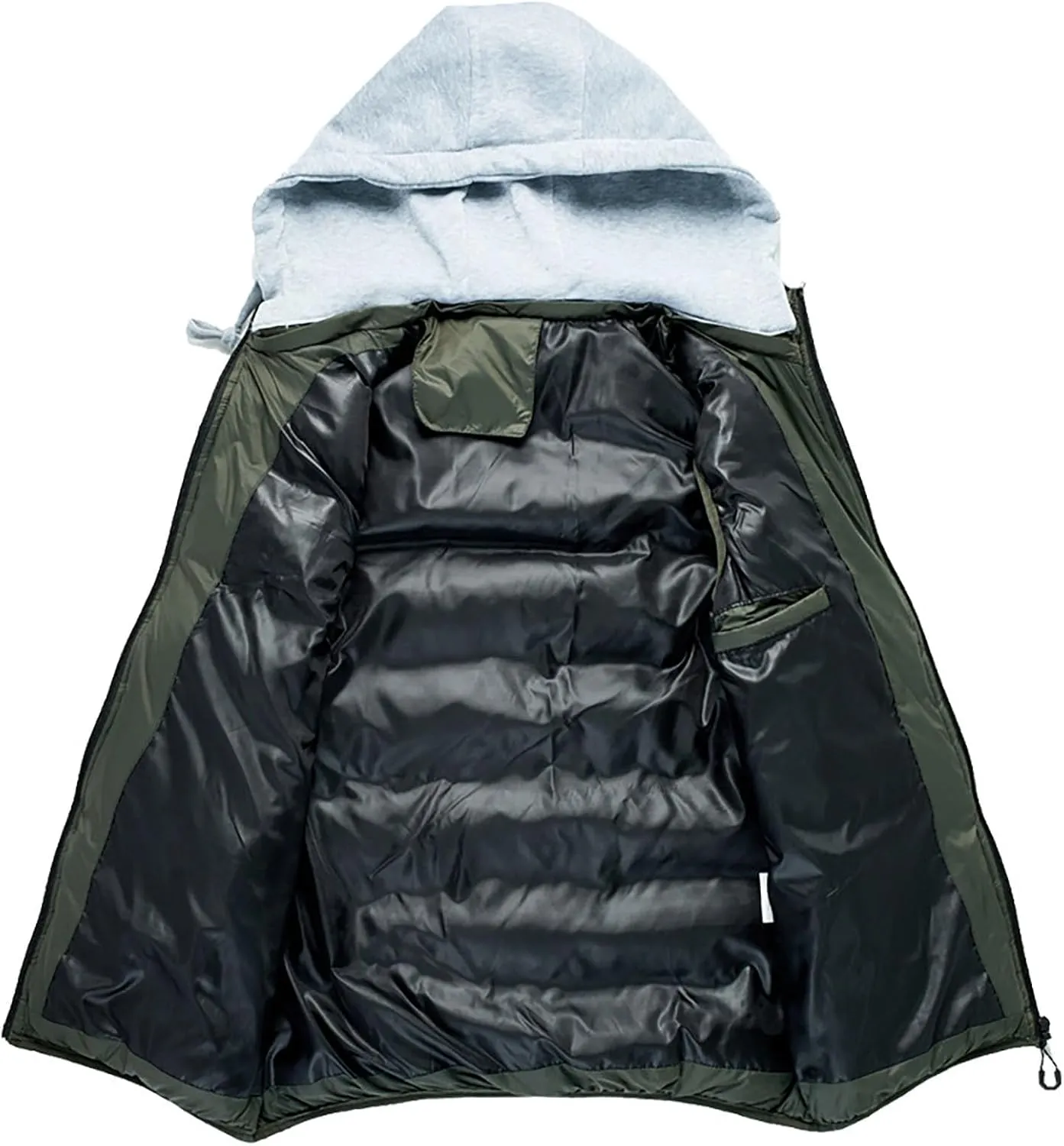 Men's Thicken Winter Warm Vest Sleeveless Padded Puffer Jacket Lightweight Windproof Hooded Vest with Removable Hood